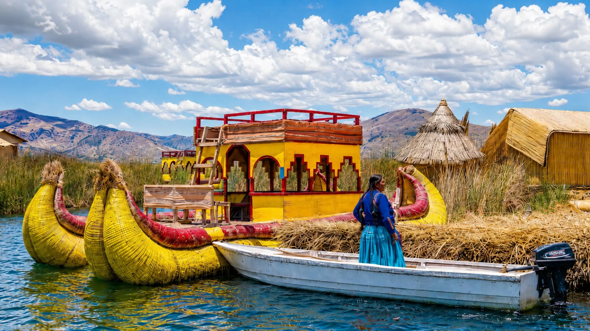 Boat travel to the Uros Islands