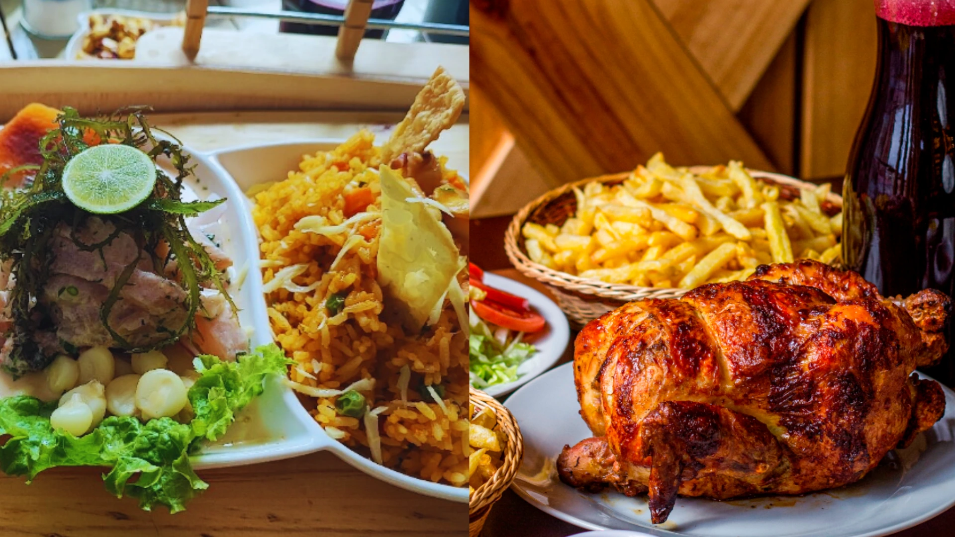 CEVICHE AND POLLLO A LA BRASA