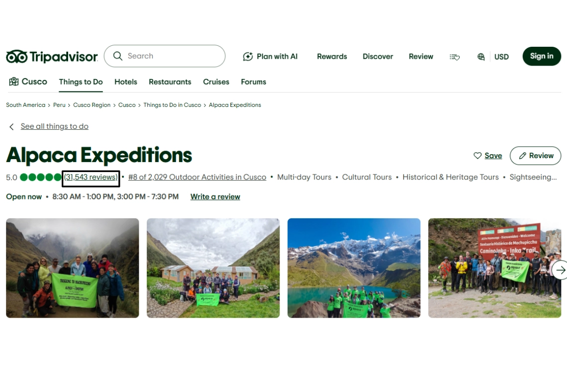 Check Experience, Reviews travel agency in cusco