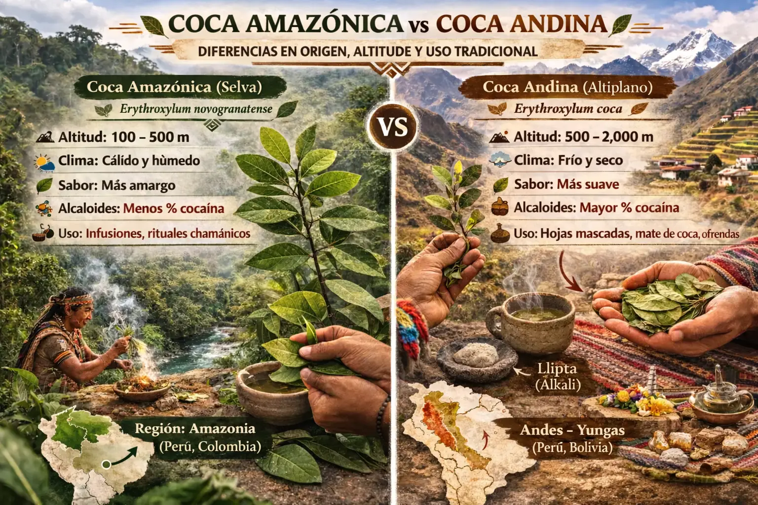 Coca amazónica vs. coca andina