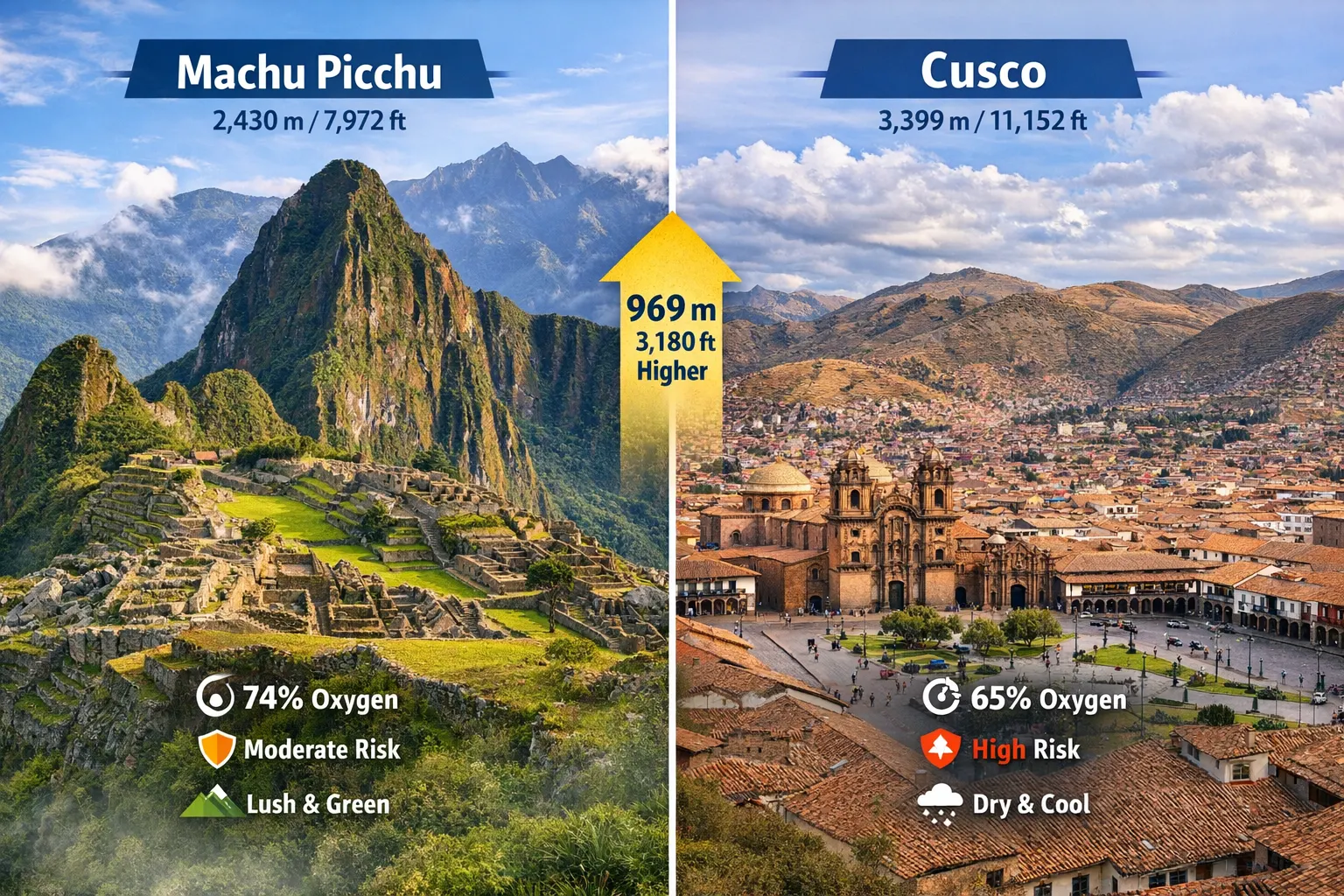 Differences between Machu Picchu and Cusco