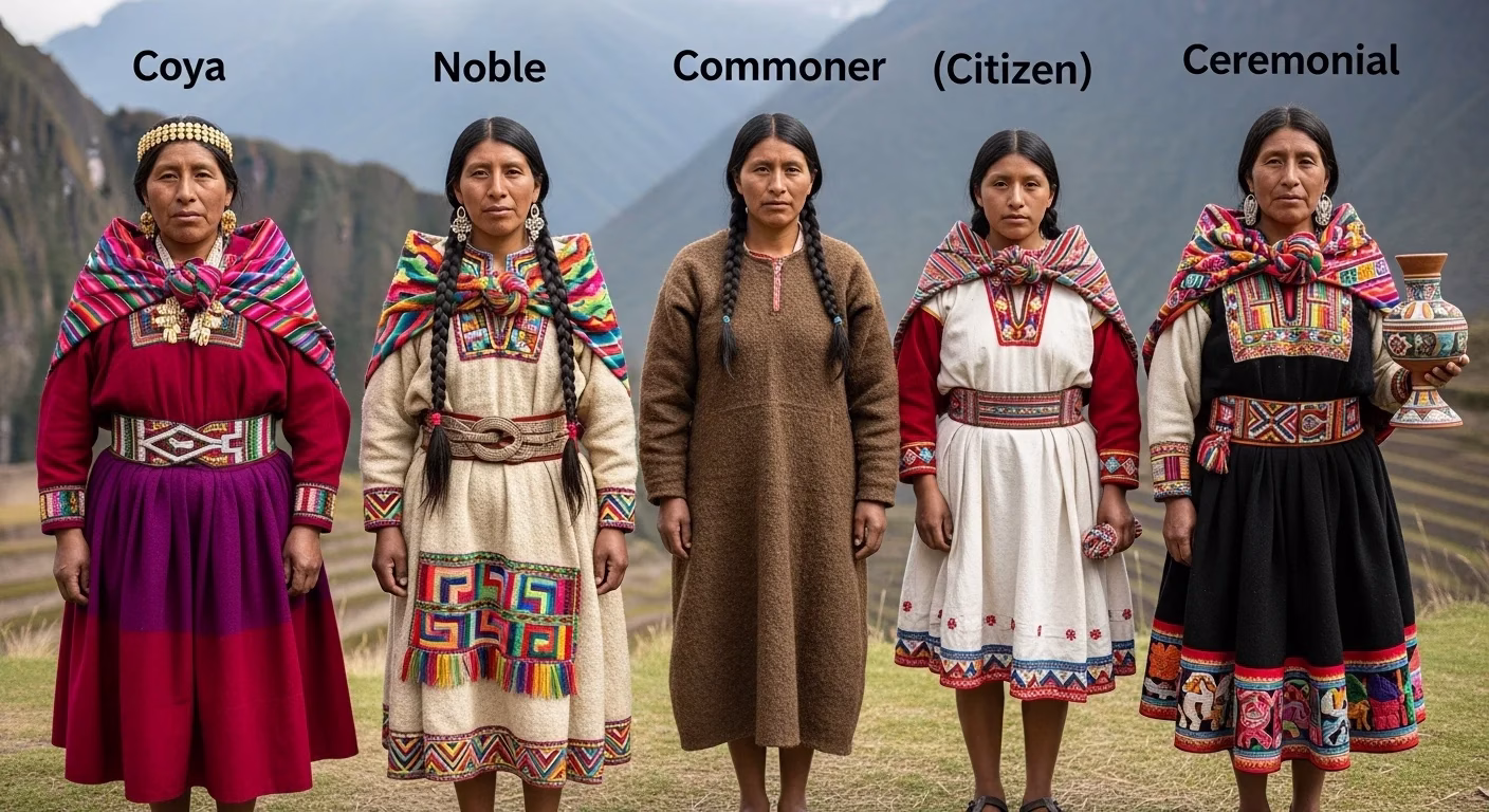 Female Ancient Inca Clothing in Daily Life