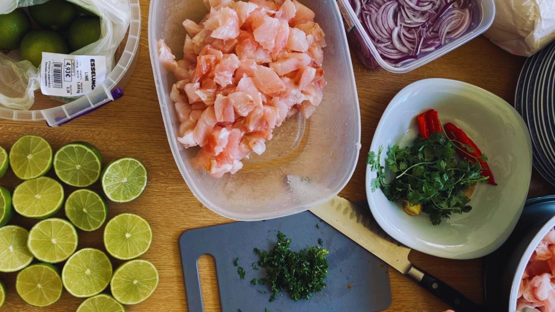 Ingredients of ceviche