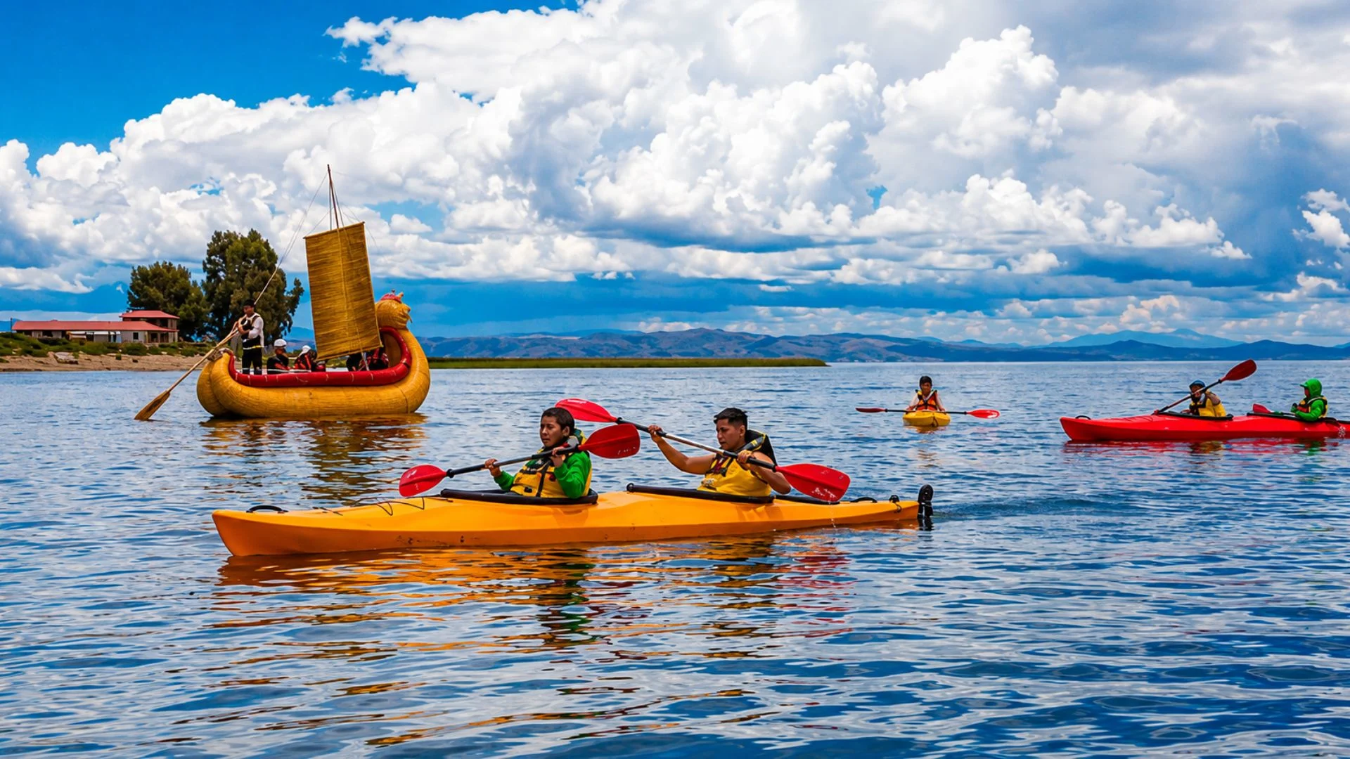 Kayaking on Lake Titicaca