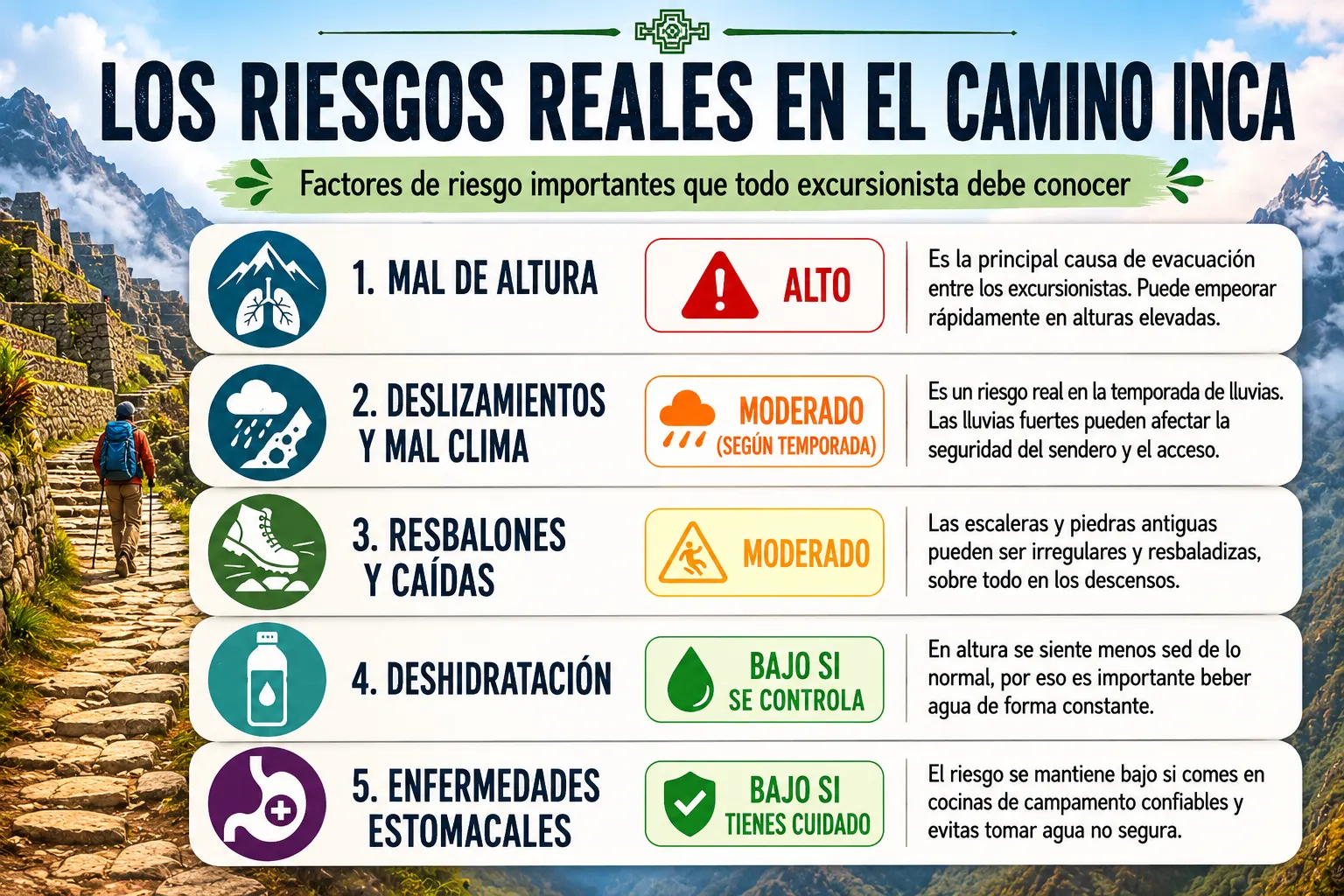 Los riesgos reales en el camino inca