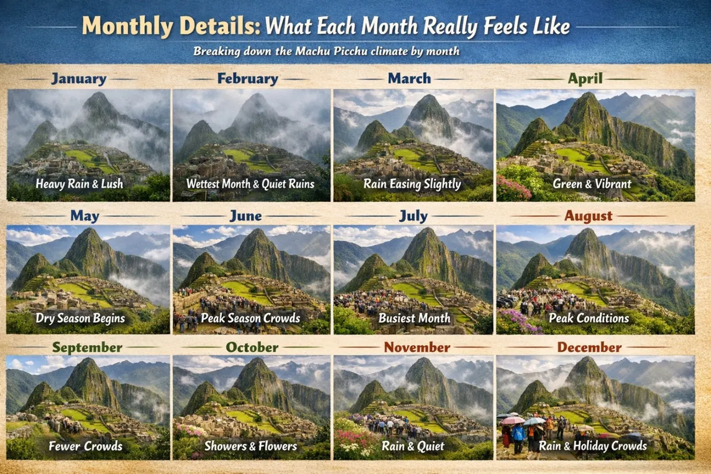 Machu Picchu climate throughout the year