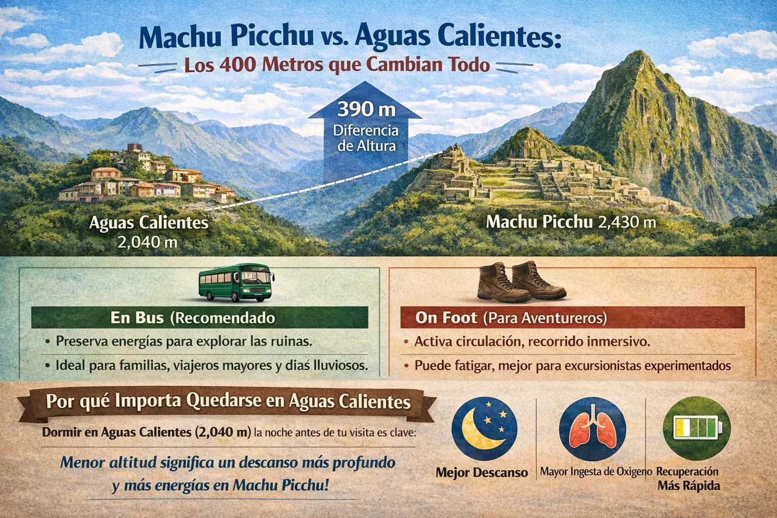 Machu Picchu vs Aguas Calientes