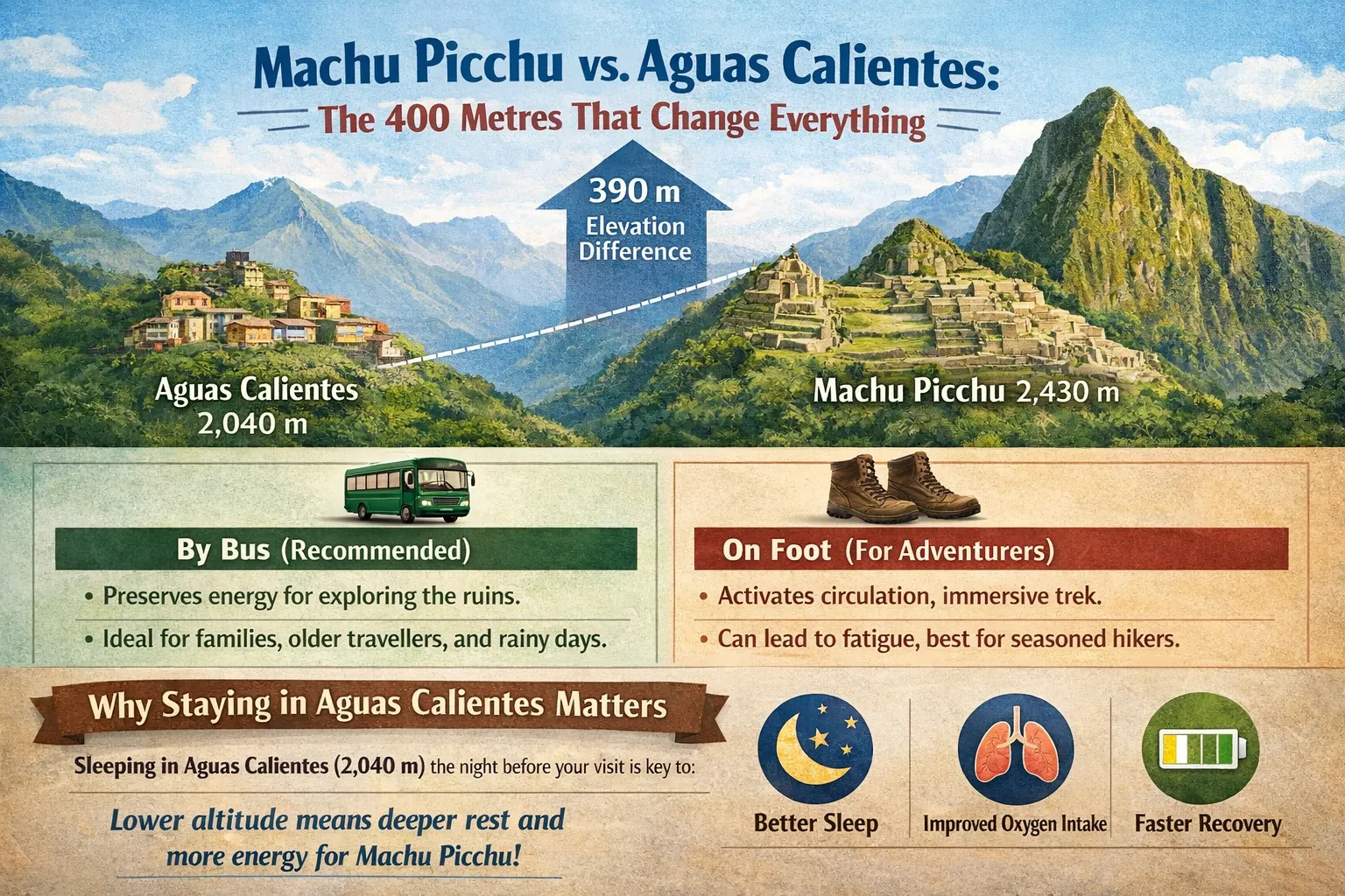 Machu Picchu vs Aguas Calientes