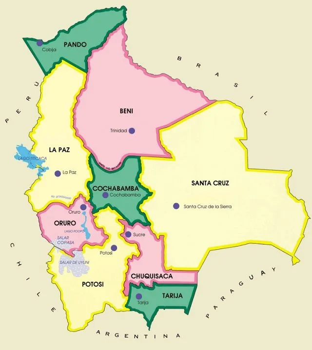 Map of Bolivia