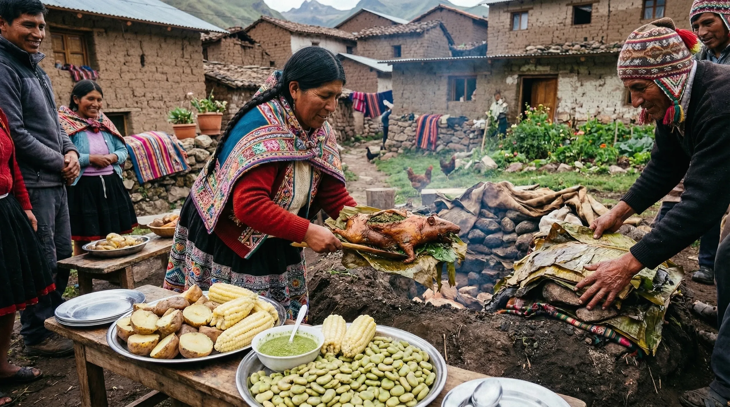 Peruvian guinea fowl pachamanca