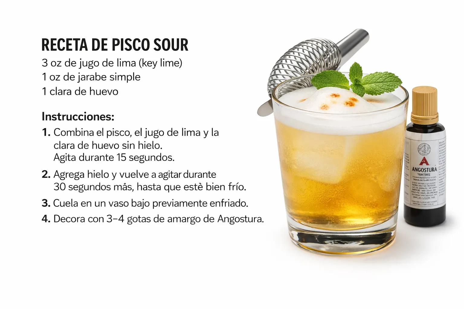 Receta de Pisco Sour