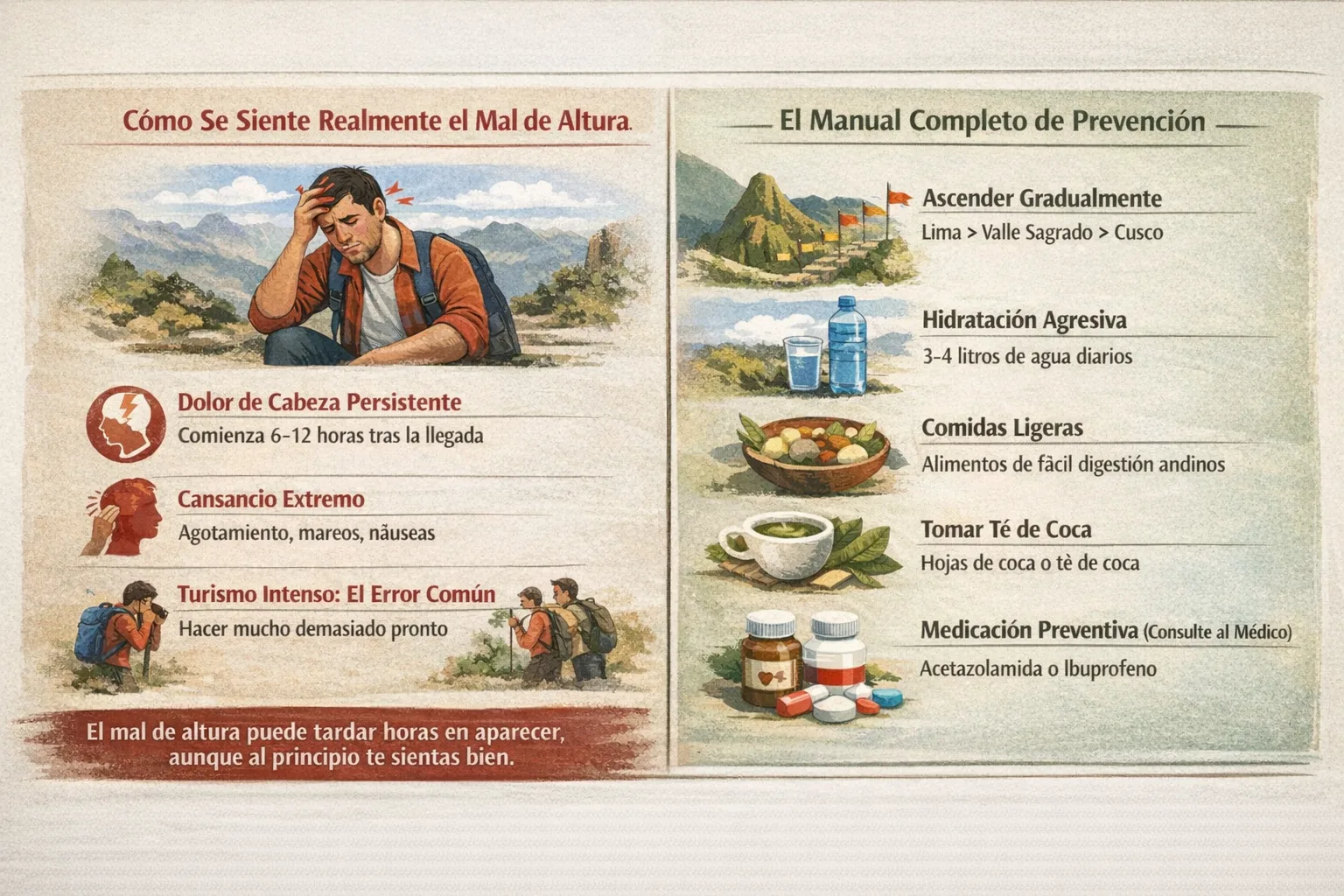Síntomas y prevención del mal de altura