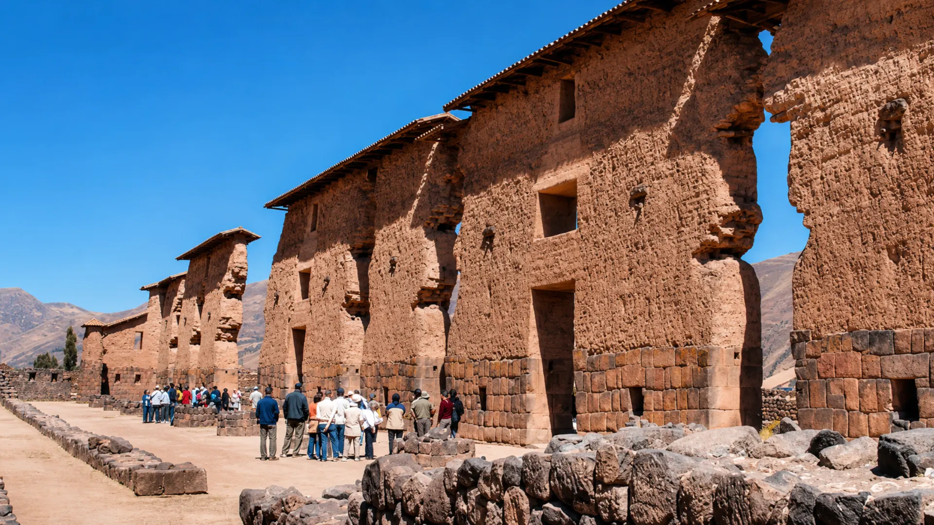 Temple of Wiracocha at Raqchi on the Cusco to Puno route
