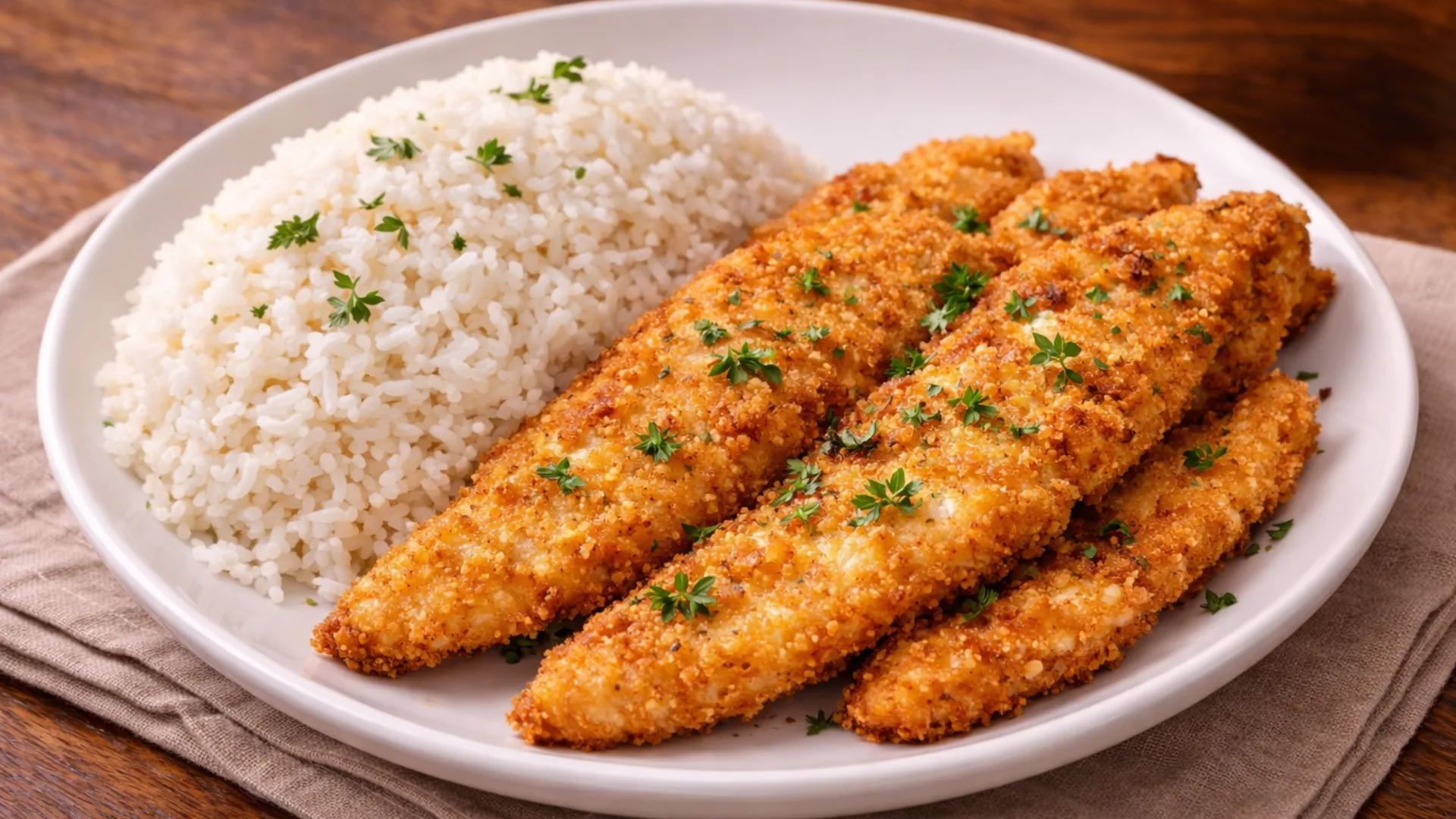 Trucha Frita con Arroz