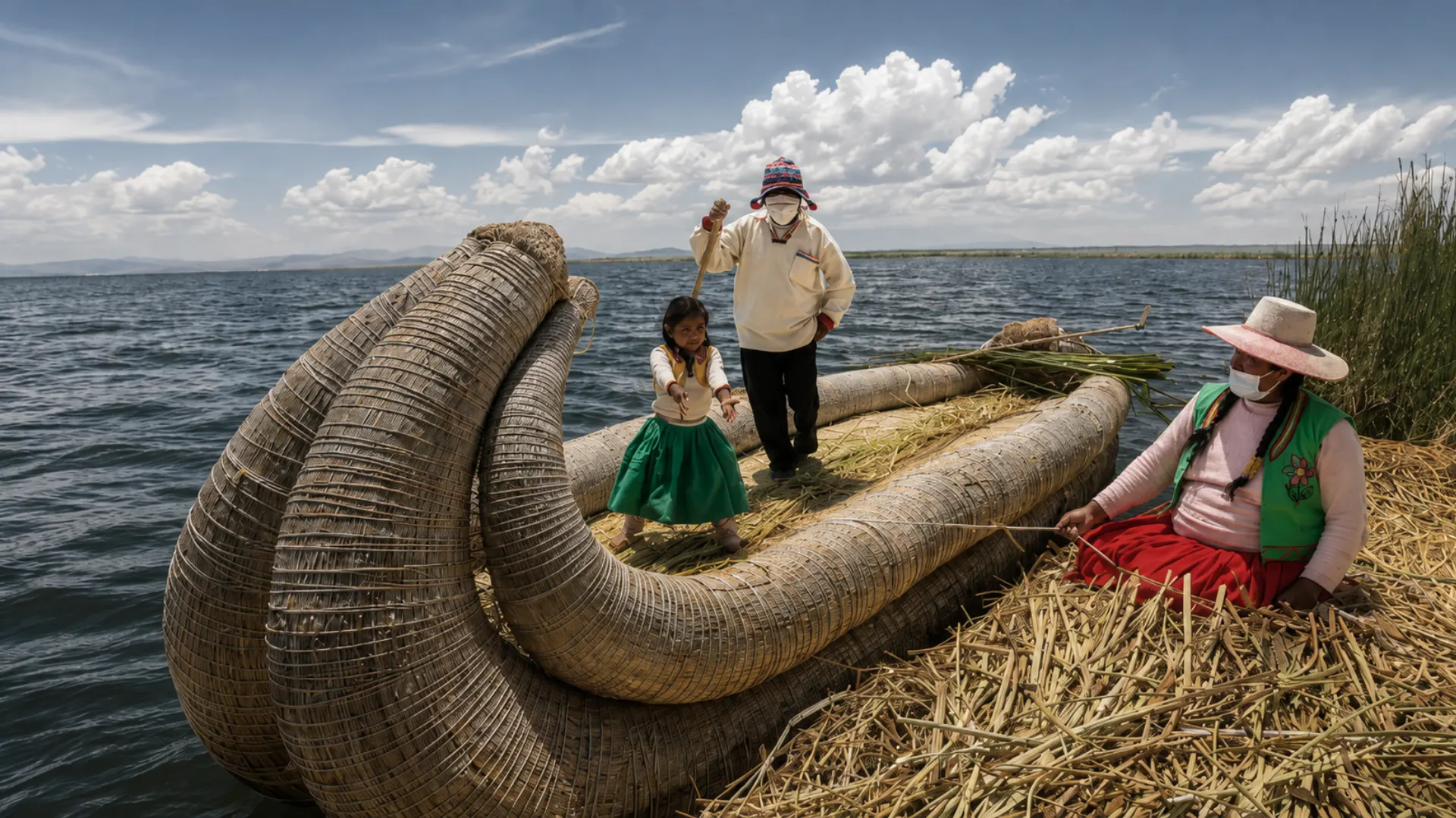 Uros daily life on Lake Titicaca