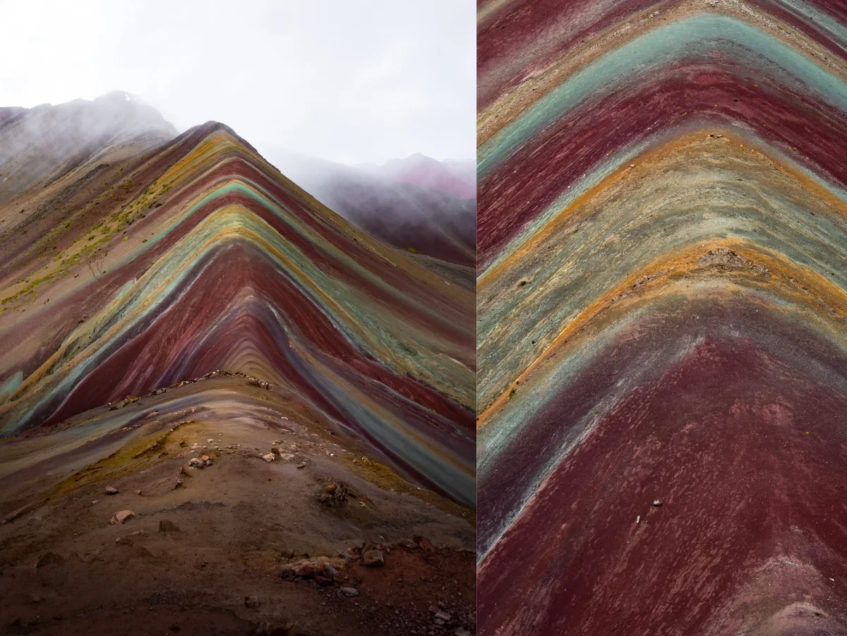 Vista de la montaña de colores vinicunca