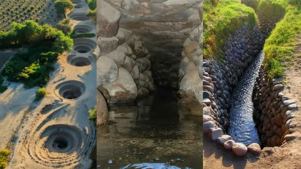 Captación de agua pre inca reutilizada para la agricultura Inca