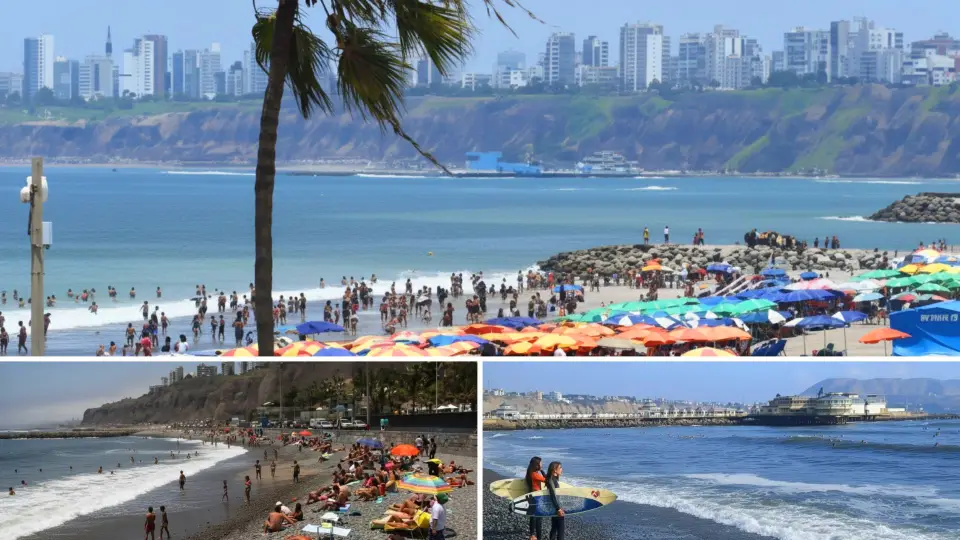Beaches in Lima during the summer