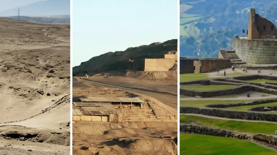 Camino Inca hacia el Chnchaysuyo donde se ve Pachacamac de Lima, e Inca Pirca en Ecuador