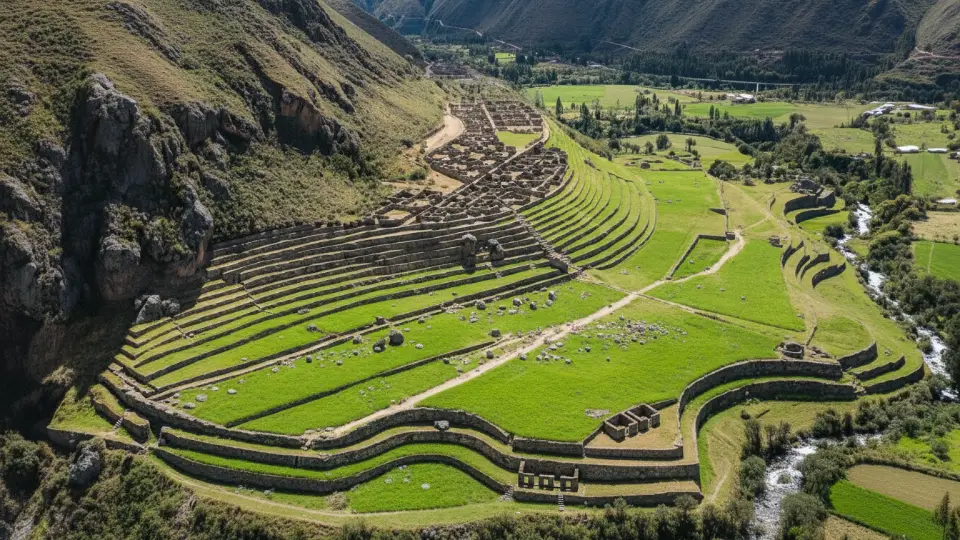 Sitio arqueologico de Llactapata o Patallacta en el Camino Inca hacia Machu Picchu