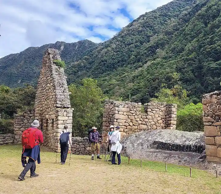 Chachabamba on the Short Inca Trail to Machu Picchu with Uros Expeditions, Inca archaeological site surrounded by Andean vegetation