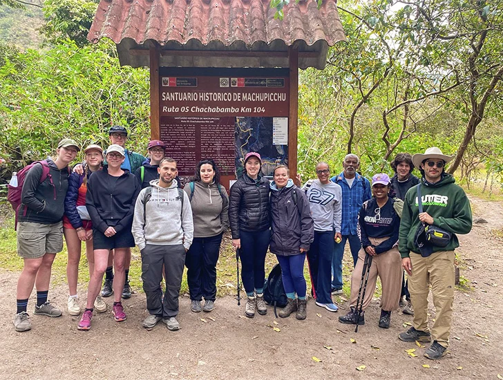Starting point of the Short Inca Trail at the archaeological site of Chachabamba on Day 1, where the trek begins toward Wiñay Wayna and Machu Picchu.
