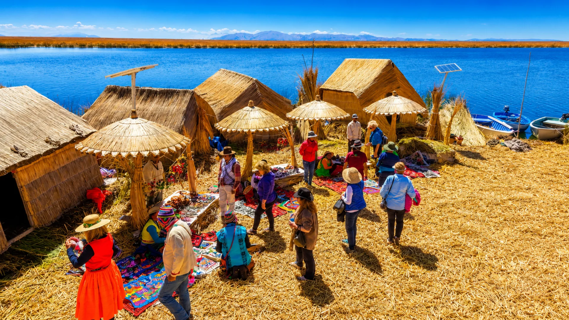 cultural experience with the Uros community on Lake Titicaca