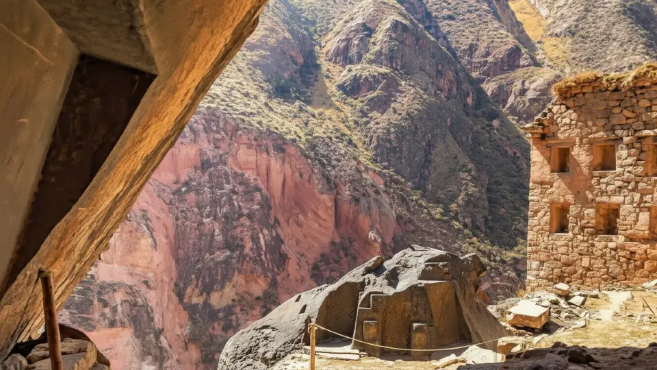 Centro ceremonial Inca Ñaupa Iglesia donde se tiene un portal tallado en la roca
