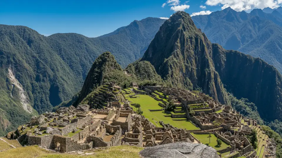 Inca stone city of Machu Picchu during the day