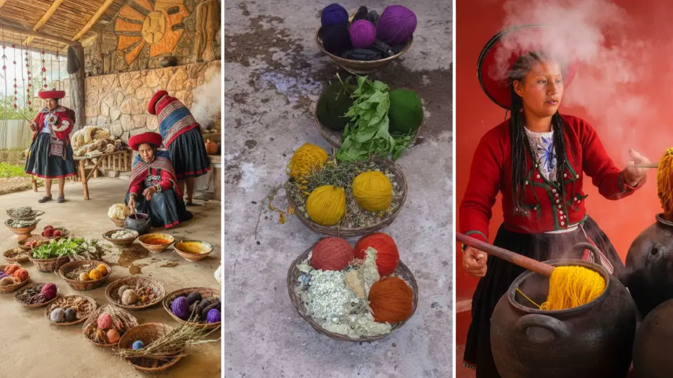 Dyeing camelid fibers yellow using natural dyes in Chinchero textile centers
