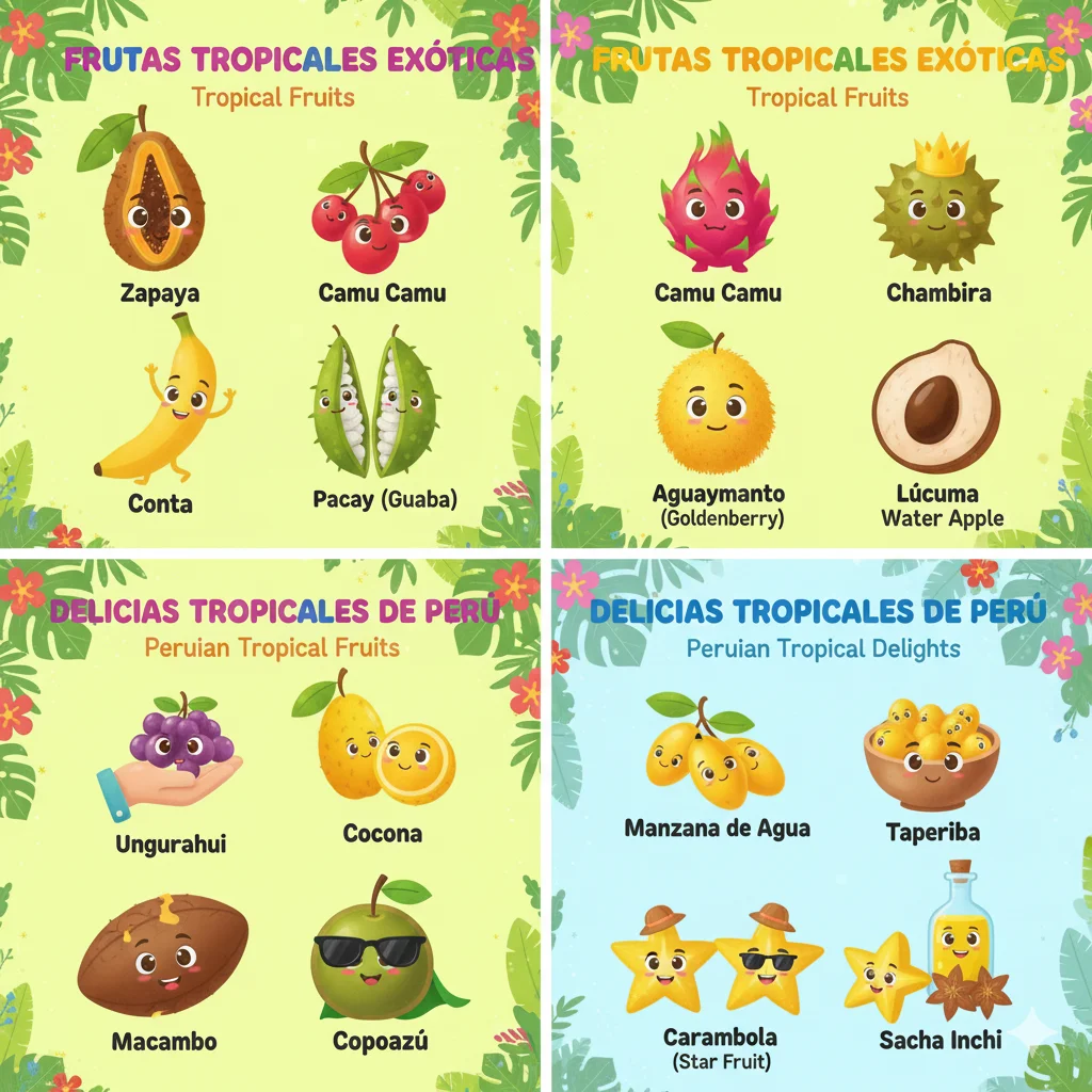 frutas animadas de la selva peruana