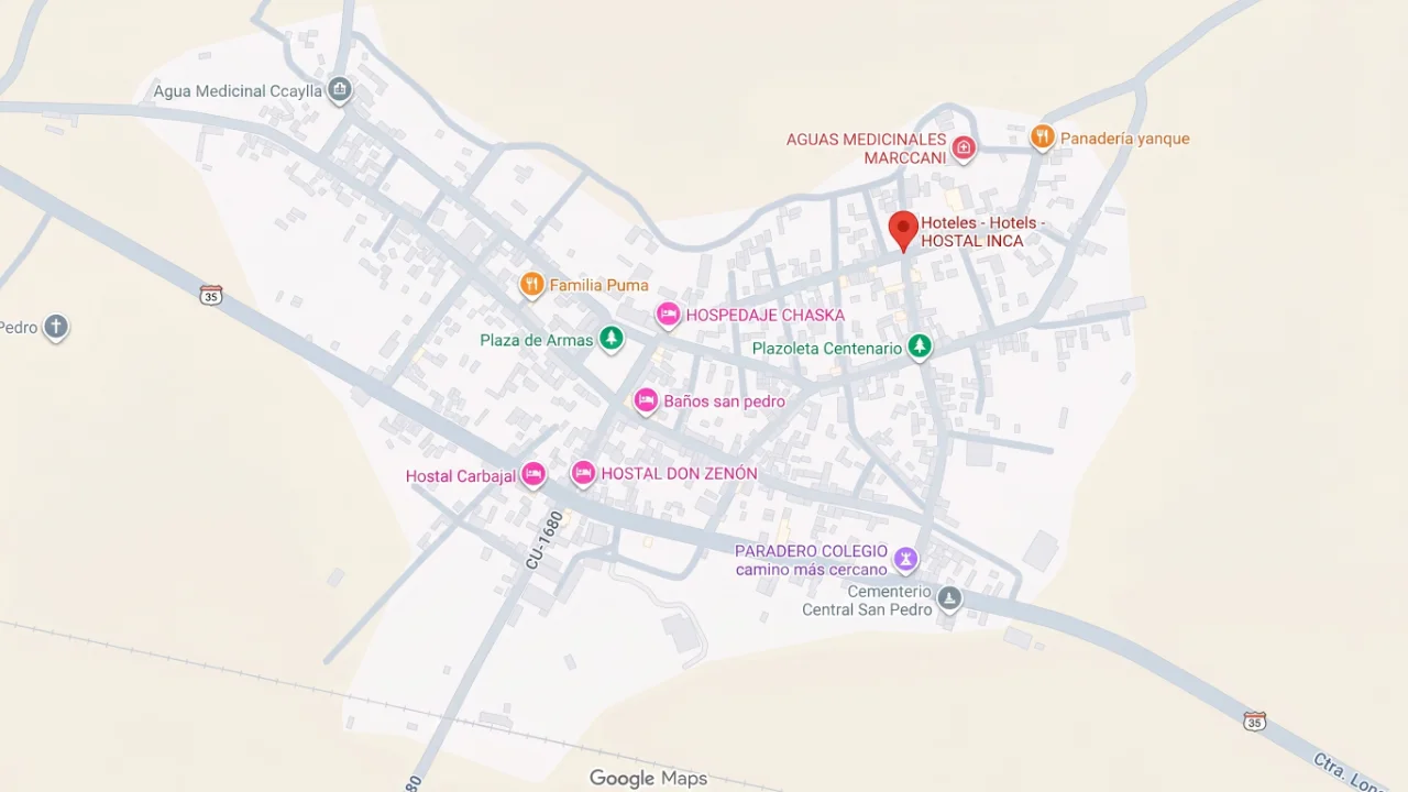 Location map of Hostal Inca