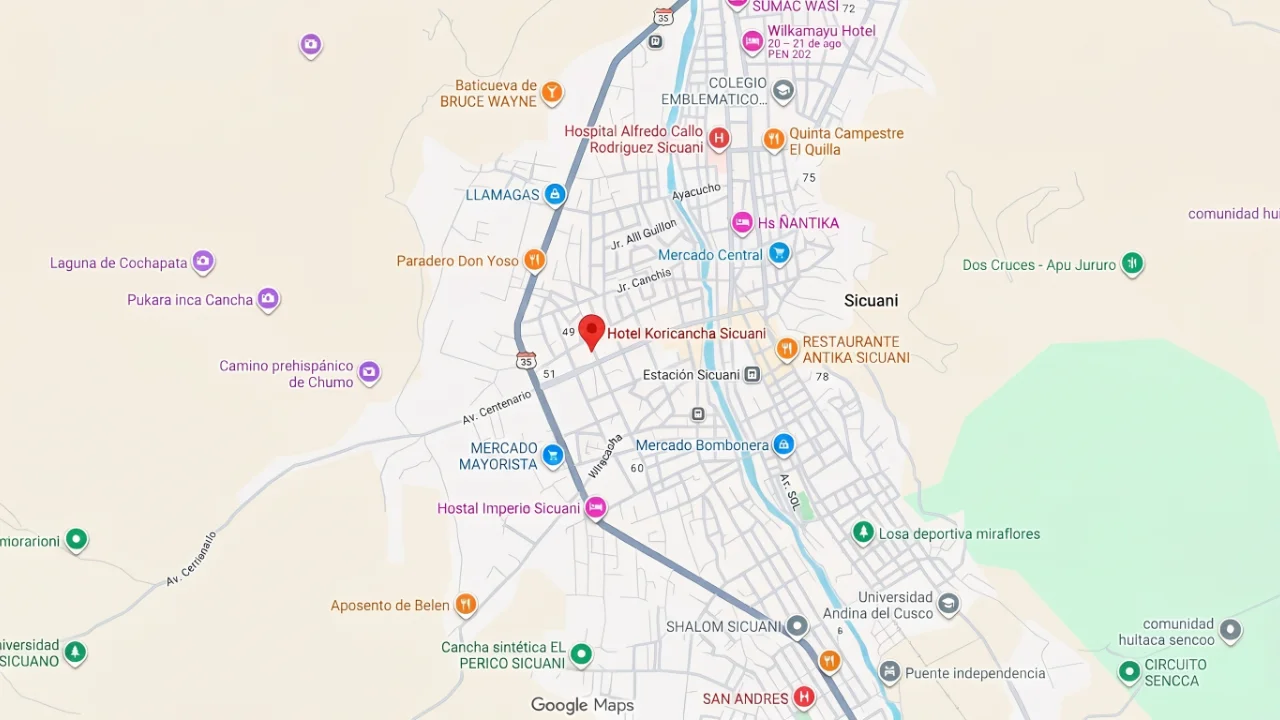 Location map of Hotel Koricancha