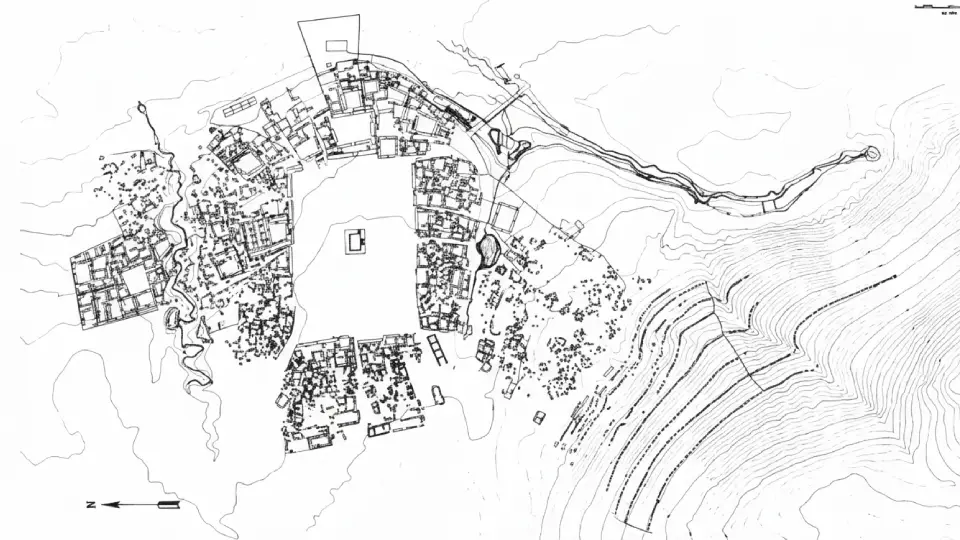 Plano de la ciudad Inca en Huánuco Pampa dela época Inca