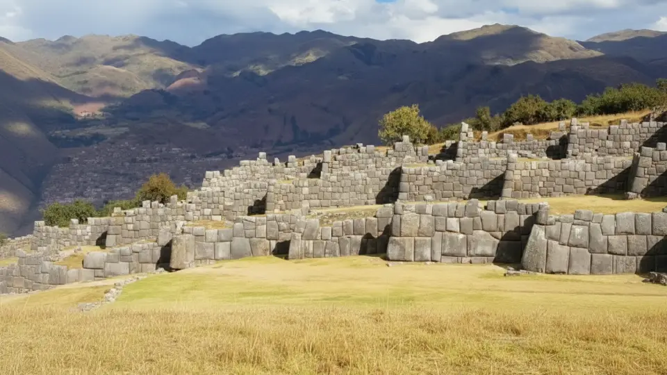 View of the archaeological site of Sacsayhuamán, built by the Inca Empire