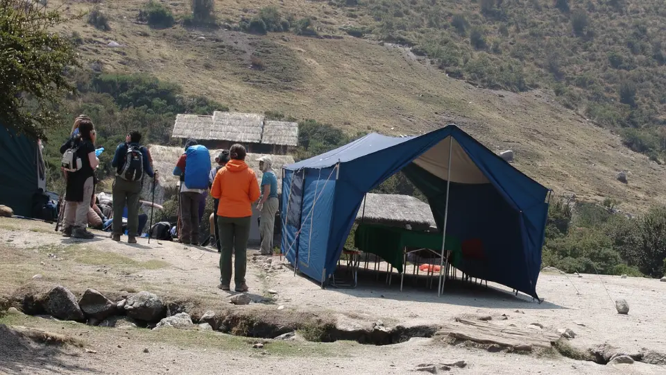 Second SERNANP checkpoint in Llulluchapampa during the Inca Trail to Machu Picchu