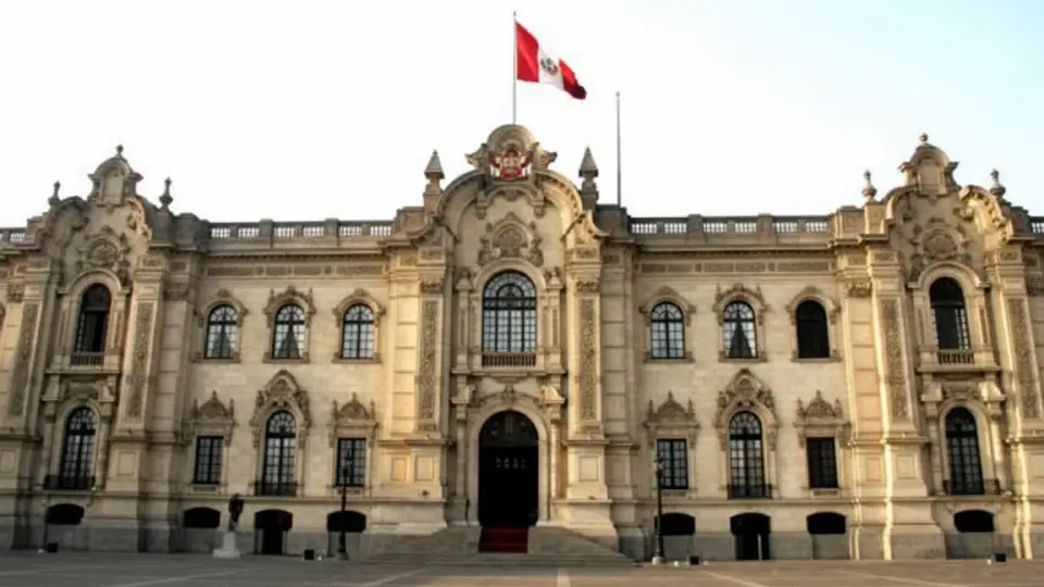 Vista del palacio de gobierno en Lima capital del Perú