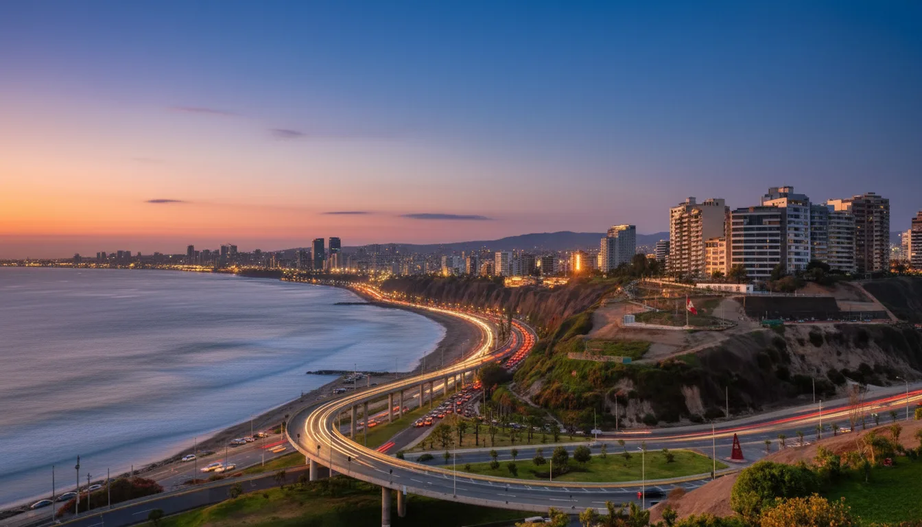 View of the City of Lima, Capital of Perú in Summer