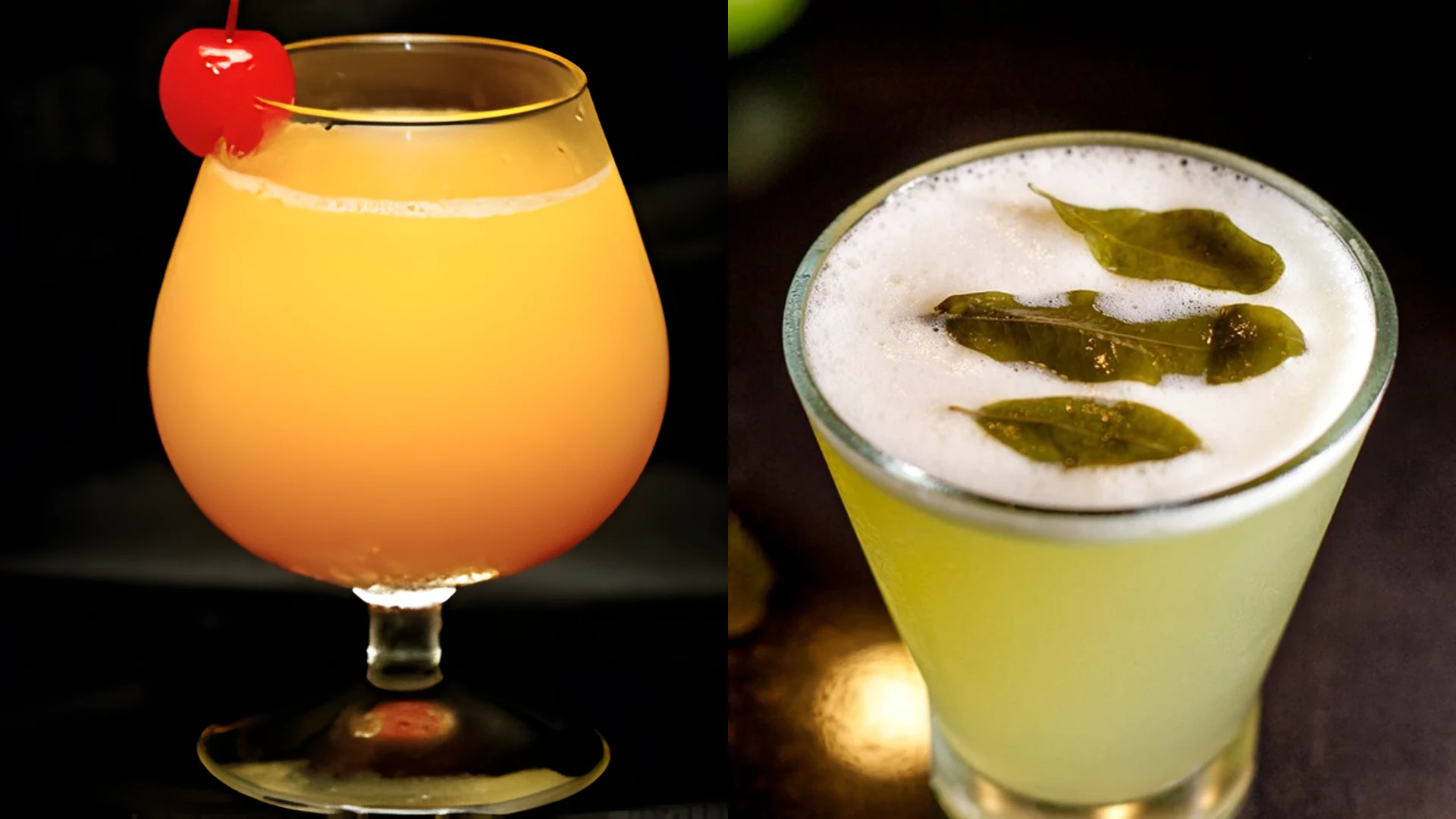 Mango Pisco Sour and Coca Pisco Sour variations