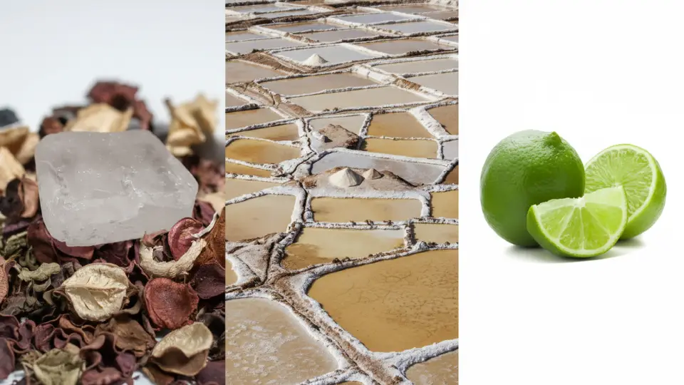Natural fixatives used in dyeing fibers such as alum stone, Maras salt, and lemon juice in Chinchero textile centers