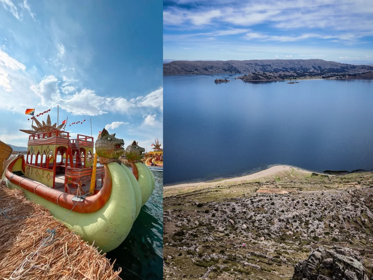 paisaje de la laguna de titicaca en peru