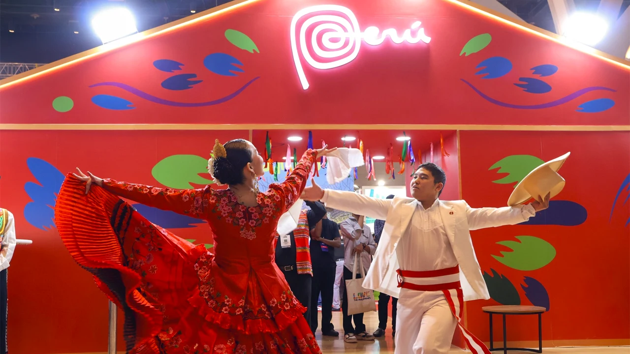 PROMPERÚ booth at OTM 2026 in Mumbai promoting Peru as a travel destination in the Indian market.