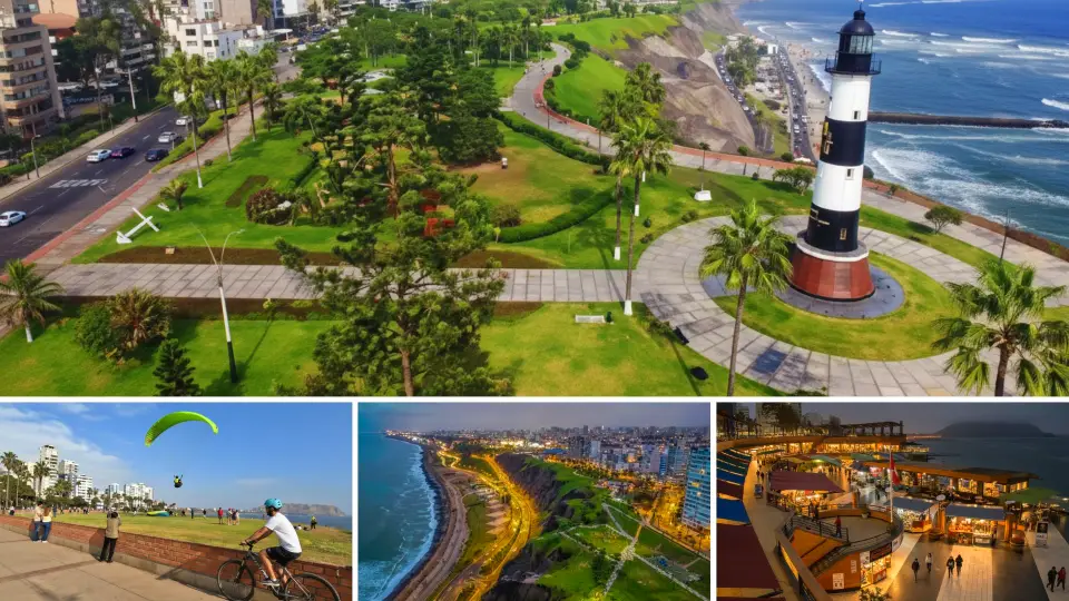 Malecon de miraflores en la que se tiene buena Vista hacia el amar