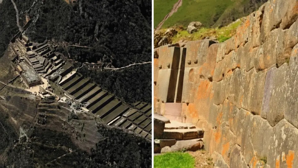 View of the archaeological site of Ollantaytambo in the Sacred Valley of the Incas
