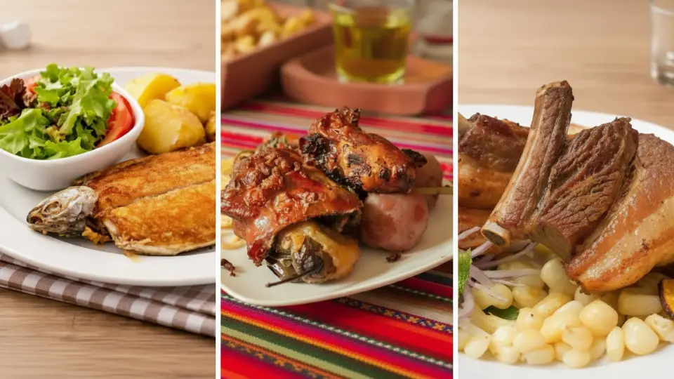 Recommended dishes: fried trout, roasted guinea pig, and pork chicharrón in the Sacred Valley