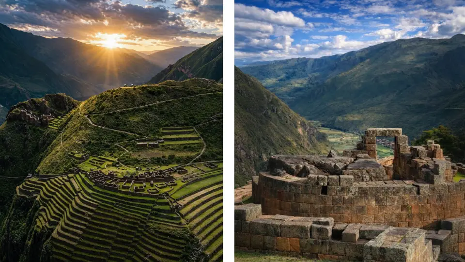 Image showing one part of Pisac where the Inti Huatana can be seen - Sacred Valley of the Incas