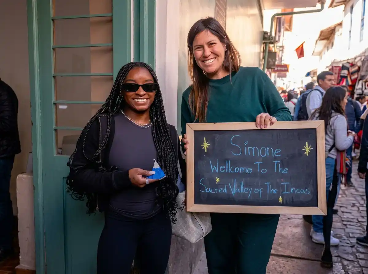 Simone Biles recorrió al Valle Sagrado de los Incas.