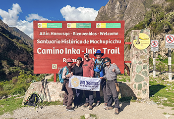 Starting point of the Classic Inca Trail at Piskacucho, Km 82, beginning the 4 Days 3 Nights trek to Machu Picchu in Cusco, Peru