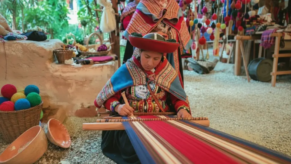 Tejido de Mantas hoy en día como legado del Imperio Inca