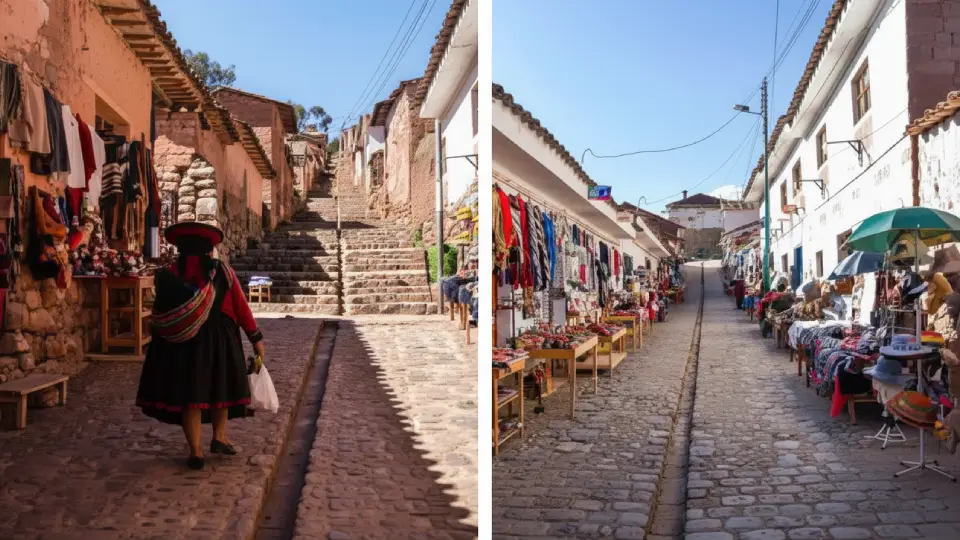 Calles del pintoresco pueblo de Chinchero